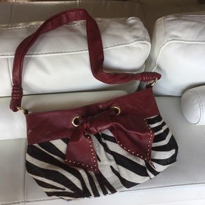 PAOLO MASI NWOT Leather Calfskin Zebra print Bag